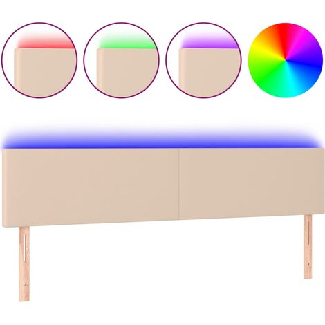 Tête de lit,Panneau décoratif à LED Cappuccino 180x5x78/88 cm Similicuir CFW2214790 (1/5)