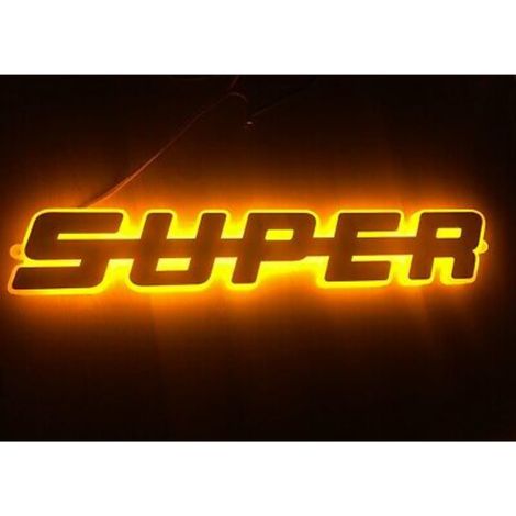 Enseigne LED / panneau « SUPER », 24 V, orange, 40 x 7 cm