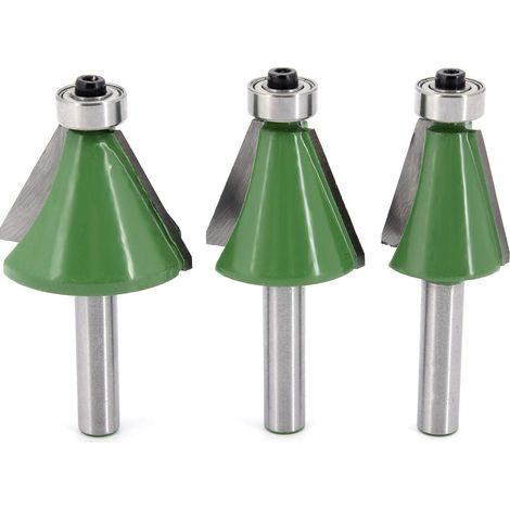 3-Piece 8mm Shank Chamfering and Chamfering Bit Set, 15 Degree, 22.5 Degree, 30 Degree Chamfering and Chamfering Bit Set, Woodworking Cutter, Woodworking Tool (1/5)