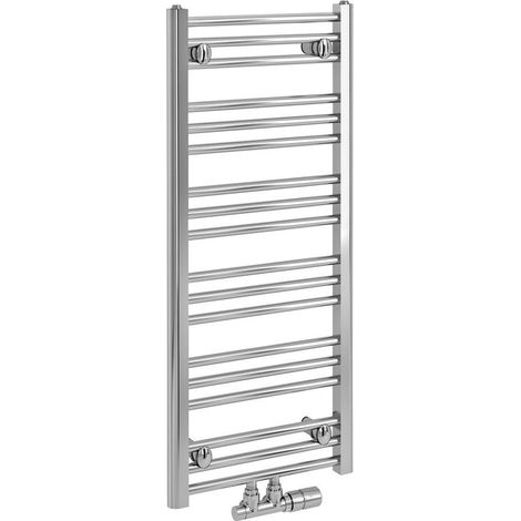 Radiateur de salle de bain ALBRECHT 400x930mm, raccordement central, chromé (1/2)