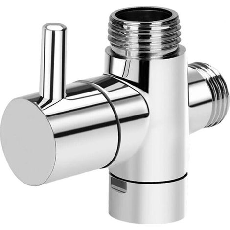 Valves d'aiguillage de douche,Distributeur d'eau de douche, robinet de douche, vanne de distribution d'eau à trois voies, interrupteur de pomme de douche, convertisseur de connecteur 1/2 (1/4)