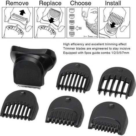 Tête de rasoir tondeuse - Braun - Série 3 - Compatible avec modèles 380s-4, 3040, 3045 - 5 peignes inclus (1/4)