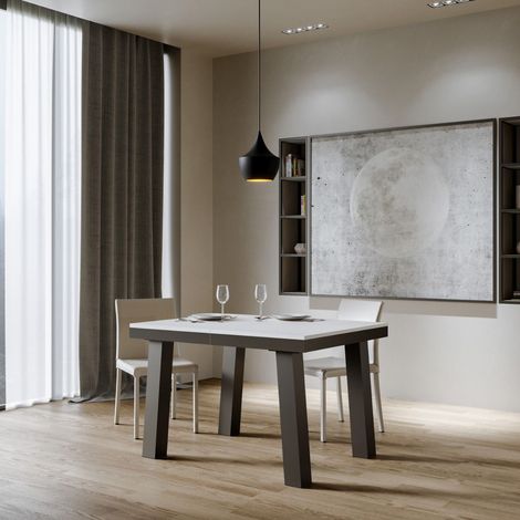 Tavolo allungabile 90x120/224 cm Bridge Evolution Bianco Frassino telaio Antracite (1/5)