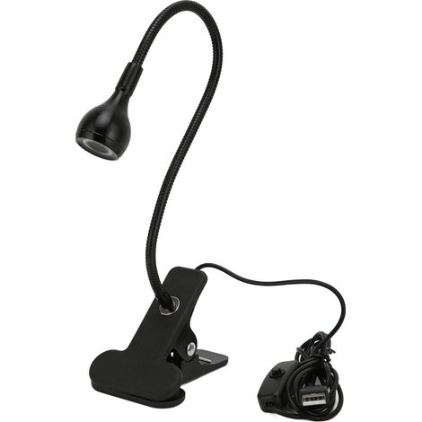 Lampe de lecture flexible USB à col de cygne 1W, lumière LED 360°, alliage d'aluminium, prêt à l'emploi pour réparations (1/5)