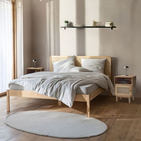 Lot de deux tables de chevet cannage en pin massif ANNA - ANNA (1/5)