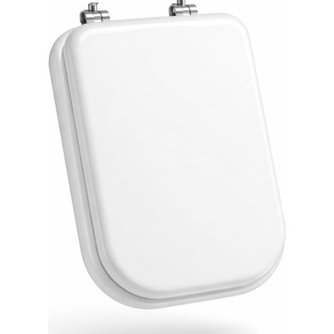 Schläfer 4649102 - Sedile Copriwater per Ideal Standard Serie Conca (T637801), Tavoletta WC in Mdf Bianco Lucido, Cerniere in Acciaio Inox a 45°, Ricambio con Forma Dedicata, 42 x 34 cm (1/5)