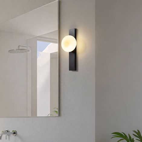 [GEBRAUCHT] B-Ware Lindby Wandleuchte Tavrik LED Lampe dimmbar schwarz-weiß IP für Feuchträume 30cm (1/2)