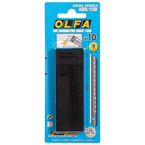Distributeur de lames noires OLFA 9 mm - Loutil Parfait - 10 lames incluses