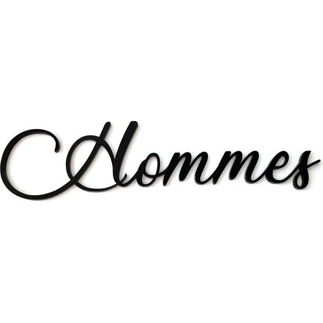Plaque de porte WC, WC hommes, WC femmes.- Plexi noir - Hommes