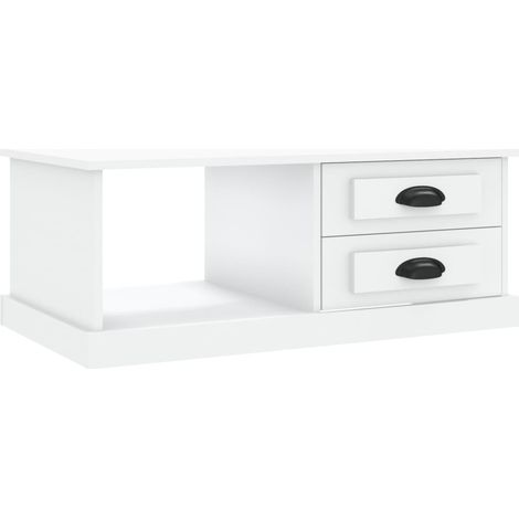 Maison Exclusive - Tavolino da Salotto Bianco 90x50x35 cm in Legno Multistrato
