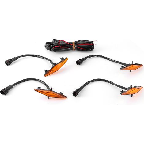 4 pièces Grille de phare avant en maille LED pour Toyota 4Runner TRD Pro 2014-2019, coque jaune, lumière jaune (1/5)