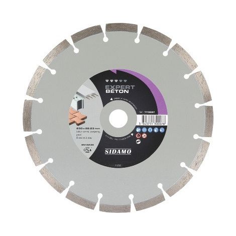 DIAMANT-SCHEIBE EXPERT BETON D. 230 x 22,23 x h 10 SIDAMO 11130007 (1/2)