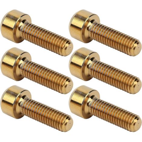 TC4 Lot de 6 vis de guidon pour VTT, boulons de rehausse de potence, accessoires de vélo M15x16, or (1/5)
