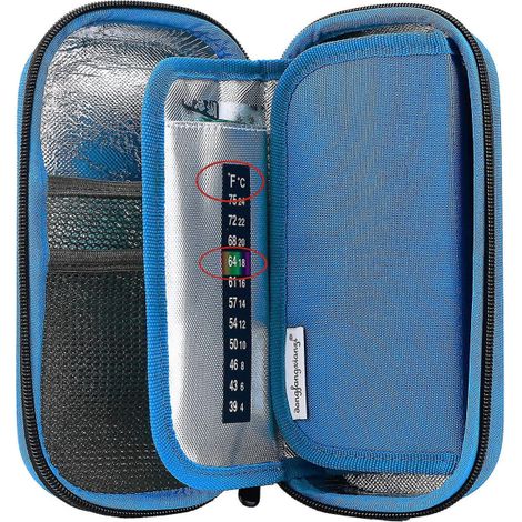 Sac isotherme pour médicaments diabétiques avec 3 accumulateurs de froid (bleu) (1/2)