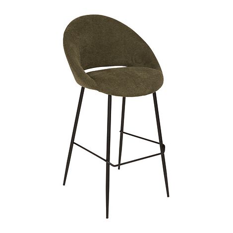 Lot de 2 tabourets de bar rembourrés vert avec repose-pieds - Longueur 54 x Profondeur 52 x Hauteur 101 cm