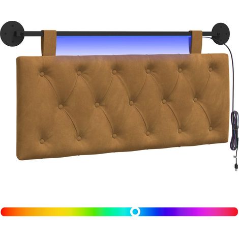 Maison Exclusive - Testiera sospesa Con luce LED Marrone Velluto