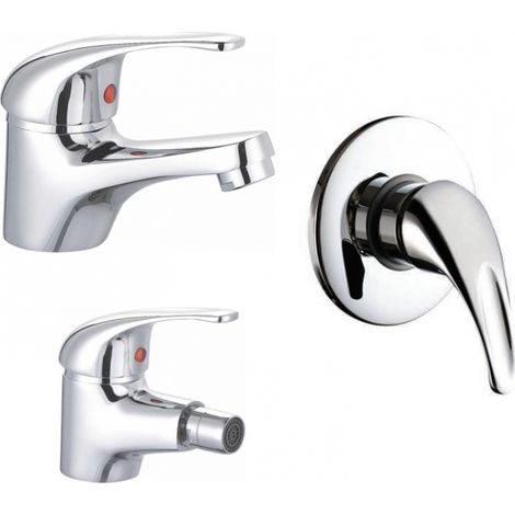 Kit Rubinetteria Bagno Completo Lavabo, Bidet, Incasso Doccia Serie Roma (1/2)