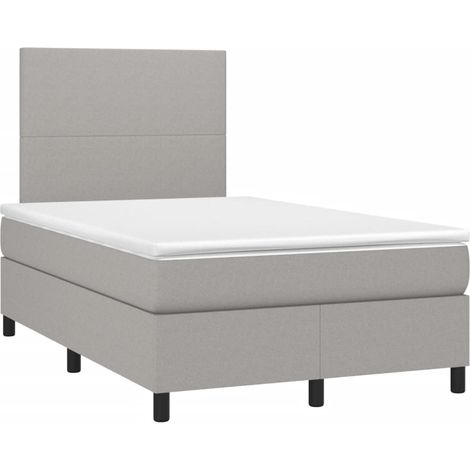 Maison Exclusive - Cama box spring con colchón tela gris claro 12 (1/5)