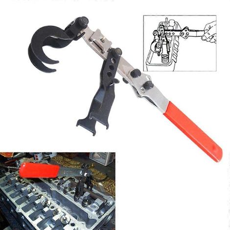 Compresseur de ressorts de soupapes Garage Essential avec double crochet pour travaux sur moteurs automobiles (1/4)