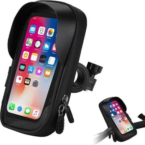 Soporte para teléfono de bicicleta: giratorio de 360°, compatible con smartphones de 4,7 a 6,5 pulgadas, funda protectora portátil para pantalla táctil. (1/5)