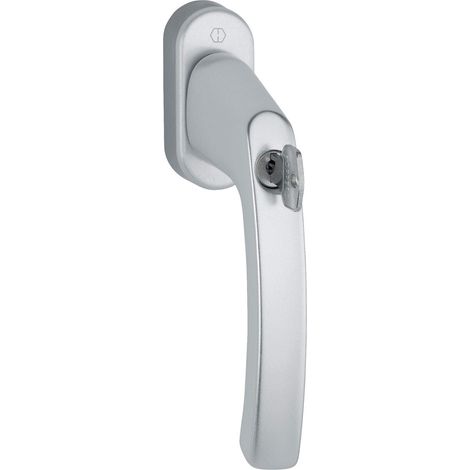 Poignée de fenêtre LIÈGE – Bouton poussoir cylindre de verrouillage, argent anodisé, Vierkantstift:7 x 40 Silber eloxiert (1/3)