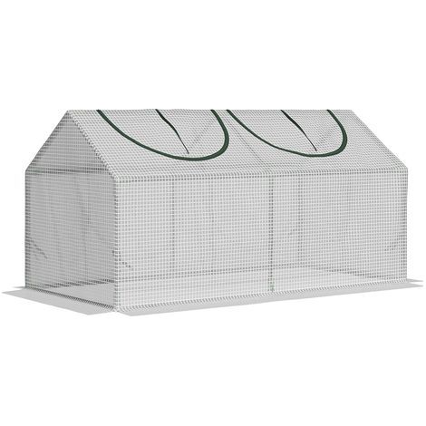 Mini Greenhouse, 2 Zipped Windows, Plastic Cover, Steel Frame, 120x60x60 cm, Balcony (1/5)