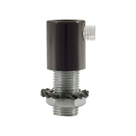 Serre-Câble Cylindrique Métal Noir Chromé avec Tige, Écrou et Rondelle - Accessoires de Fixation Métalliques