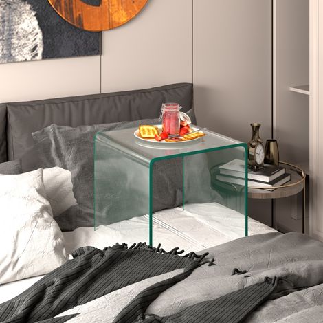 Table Basse en Verre Trempé Table Console Transparente et Patins Antidérapants able d'Appoint Intégrée en Verre pour Salon Bureau CW1305 Maison Chic (1/4)