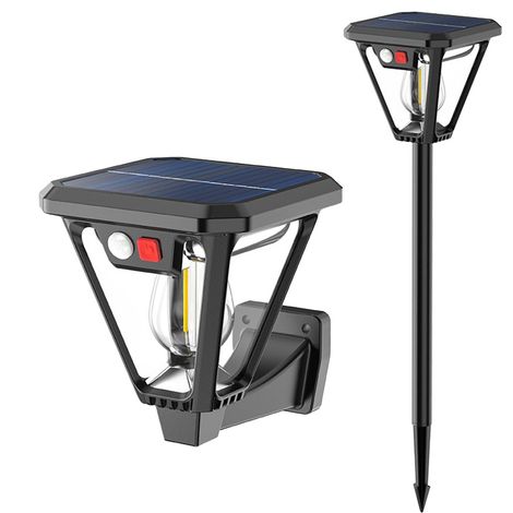 Appliques solaires murales, lampes LED étanches à détecteur de mouvement, ABS + visserie, robustes et économes en énergie (lot de 2 pour l'extérieur), portables, compactes et polyvalentes, idéales pou (1/5)