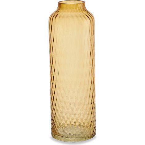 "Vaso artigianale BOTTIGLIA in vetro di Murano ambra 34 cm" (1/2)