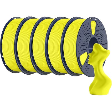 Filamento para impresora 3D, alta velocidad, acabado mate, amarillo. (1/2)