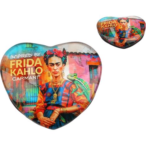Kühlschrankmagnet in Herzform, Frida-Kahlo-Motiv, Geschenkidee, Dekoration (1/3)