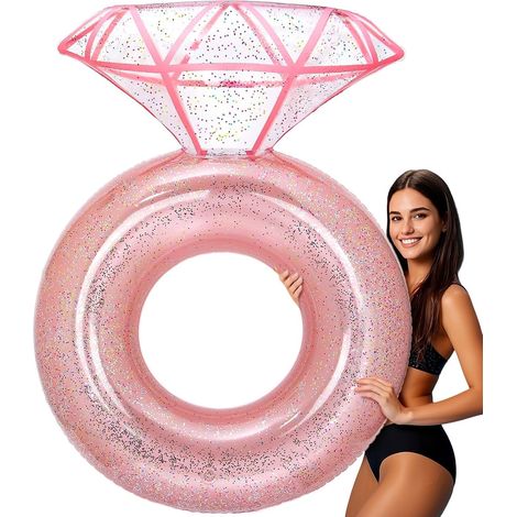 Bouee Piscine Adulte, Gonflable Bouée Piscine de Diamant pour Enterrement de Vie de Jeune Fille, Bouée de Piscine Gonflable pour Fête de Plage et Les fêtes de Piscine (1/5)