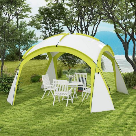 Pavillon événementiel 3,5 x 3,5 m avec porte à crochet, hydrofuge, résistant à l'hiver, pavillon de jardin, vert (1/5)