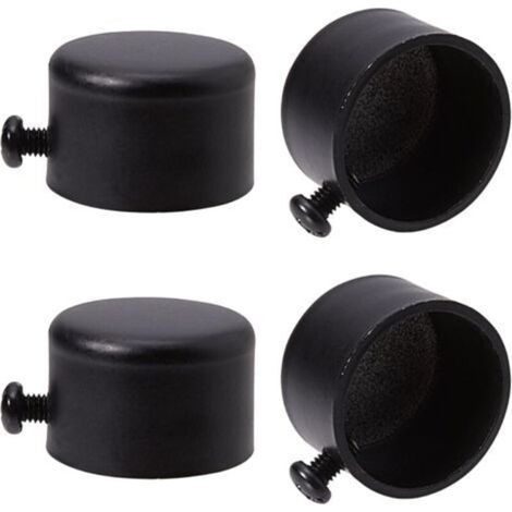 4pcs Embouts de Tringle à Rideau Embouts de Rideau en Métal Noir Embouts avec Vis Embouts de Tringle à Rideau Cylindriques de 28 mm Têtes pour Rideau de Bureau à Domicile Accessoires (1/5)