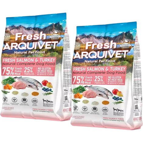 CIBO PER CANI Semiumido ARQUIVET FRESCO salmone tacchino 2x2,5 kg (1/2)