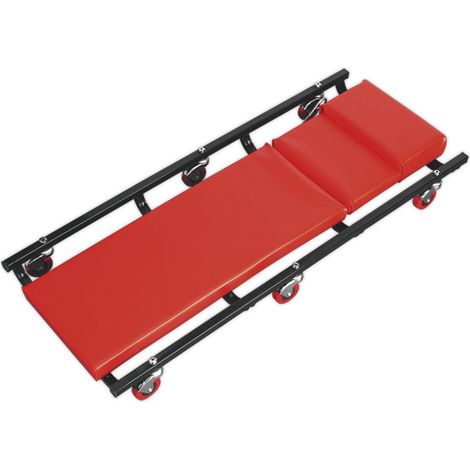 Sealey American-Style Deluxe Creeper with Steel Frame, 6 Wheels & Adjustable Headrest 40"" SCR74