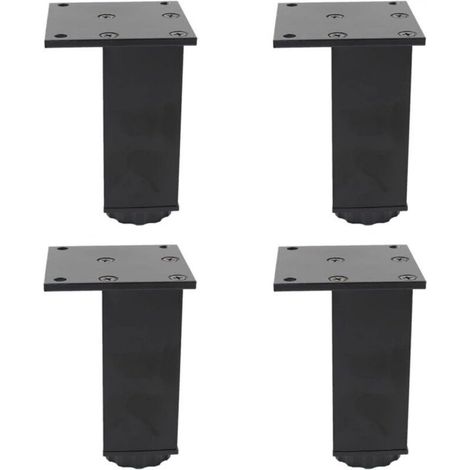 Square furniture legs, black, 6, 8, 6, 8, 10 cm, 4 adjustable aluminum alloy feet, sofa legs. (1/5)