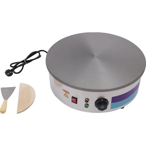 Crêpière, Grande Surface de Cuisson, Contrôle de Température Ajustable, BLANC (1/2)