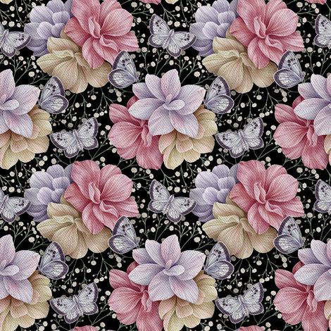 Telas decorativas para exteriores Oxford - motivo de flores y mariposas 2 (1/5)