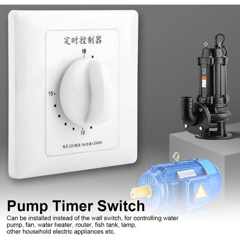 Minuteur de pompe à eau 220 V, compte à rebours mécanique de 15 minutes, commande intelligente pour usage intérieur (1/5)