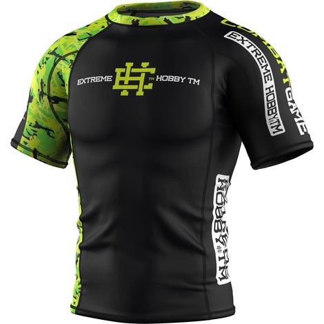 Herren-Rashguard mit kurzen Ärmeln, NEO Warrior XL, Limette