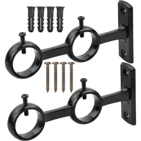 CCYKXA 2 Pièces de Support de Barre de Rideaux, Support de Mur pour Barre de Rideaux 28mm, Support de Rideau en Métal, Support de Barre de Rideaux, Barre de Douche avec Vis (1/5)