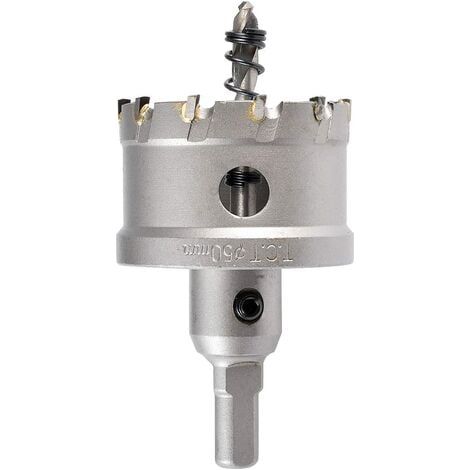 Cortador de corona con punta de carburo de tungsteno de 50 mm, broca de sierra de corona TCT para acero inoxidable y chapa metálica (50 mm). (1/5)