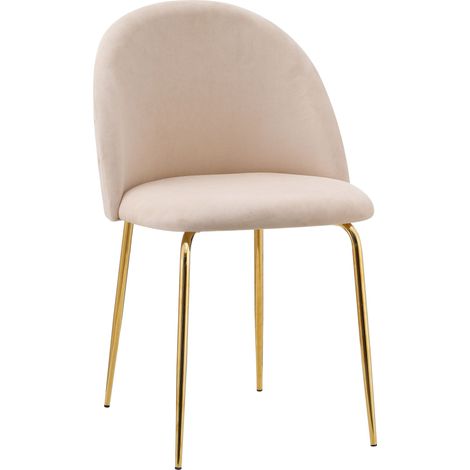 Fargo Gold Velvet Beige Velvet Stuhl