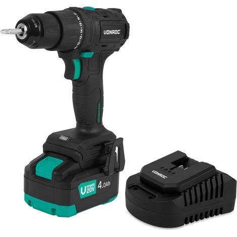 PRO Akku-Bohrschrauber 20V – Bürstenloser Motor – 40Nm  Inkl. 4,0Ah Akku und Ladegerät