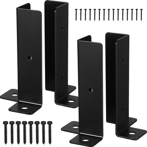 Kit de 4 supports de fixation réglables en fer pour poteaux de (1/5)
