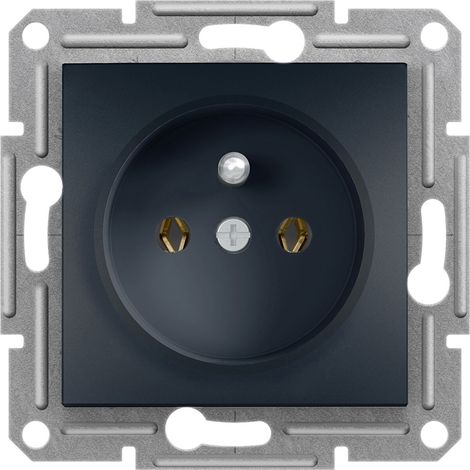 Presa 2P+PE senza cornice, antracite asfora