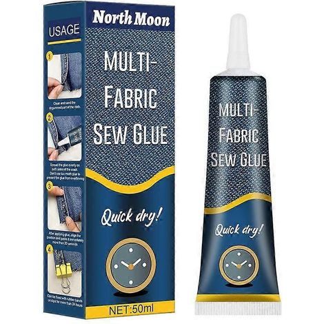 Colle liquide instantanée pour couture de tissu et cuir (50 ml) - Kit de colle à séchage rapide et ultra-collante (1/4)