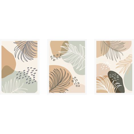 Set di poster - foglie astratte in stile boho PLN008 (1/5)